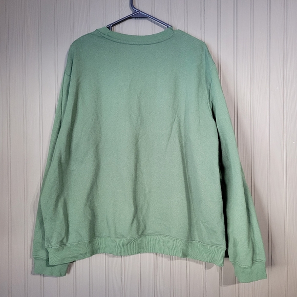 Peanuts Snoopy Christmas Long Sleeve Crew Neck Sweatshirt Green Men's 2XL - Picture 2 of 5
